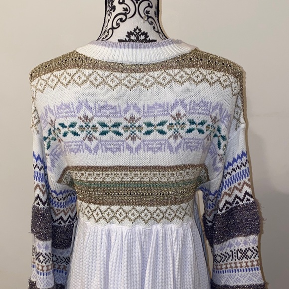 NWT!Free People Cozy Cottage 1/2 Zip Sweater Nordic-Inspired Size Small - Picture 10 of 16